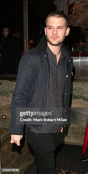 Jeremy Irvine attending the Kiehl's VIP dinner at Sexy Fish on February 15, 2016 in London, England.