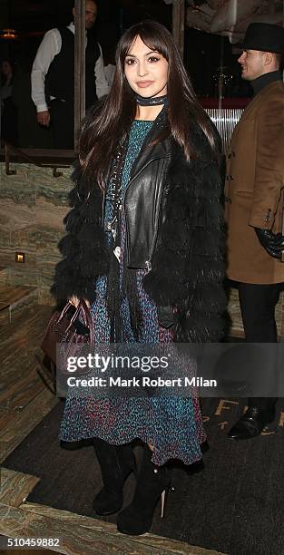 Zara Martin attending the Kiehl's VIP dinner at Sexy Fish on February 15, 2016 in London, England.