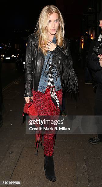 Mary Charteris attending the Kiehl's VIP dinner at Sexy Fish on February 15, 2016 in London, England.