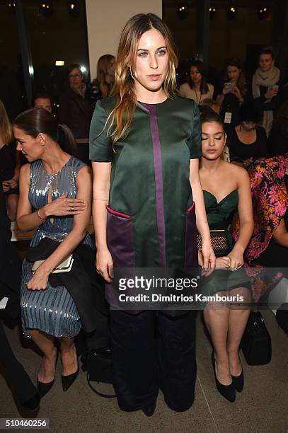 Actress Scout Willis attends the Zac Posen Fall 2016 fashion show during New York Fashion Week at Spring Studios on February 15, 2016 in New York...