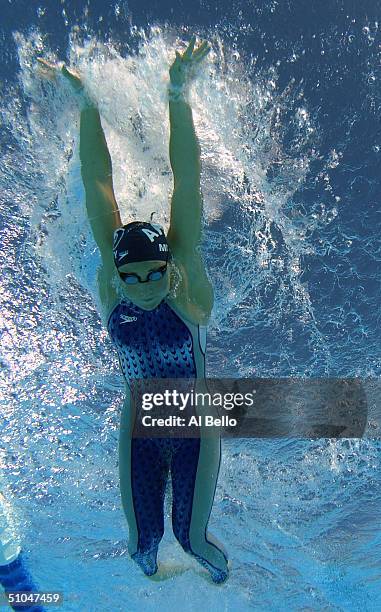 Misty Hyman swims the 200 meter butterfly semifinals during the US Olympic Swimming Team Trials on July 10, 2004 Charter All Digital Aquatics Centre...