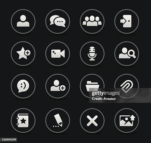 chat-room-icons-schwarz-serie - rasp stock-grafiken, -clipart, -cartoons und -symbole