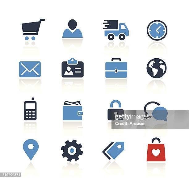 store account management icons - two colors | pro series - buy online pick up in store stock illustrations