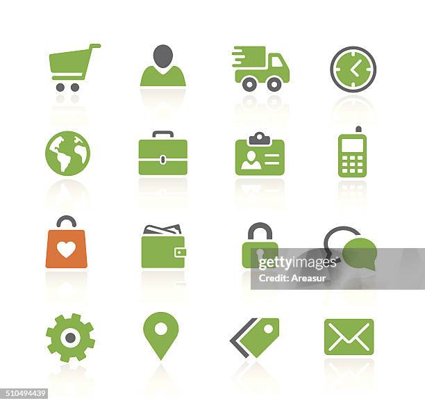 store account management icons | spring series - buy online pick up in store stock illustrations