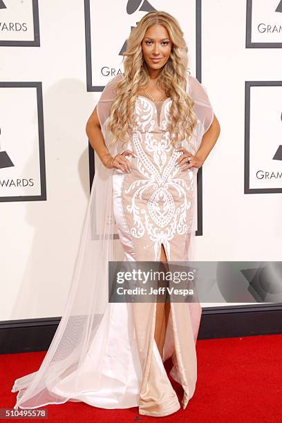 Singer Kaya Jones attends The 58th GRAMMY Awards at Staples Center on February 15, 2016 in Los Angeles, California.