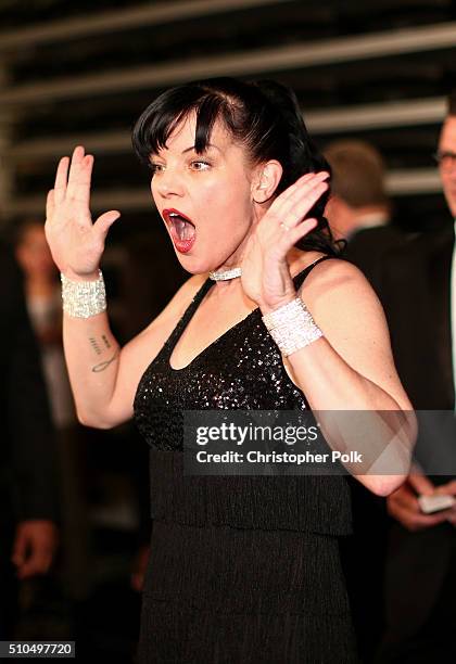 Actress Pauley Perrette attends The 58th GRAMMY Awards at Staples Center on February 15, 2016 in Los Angeles, California.