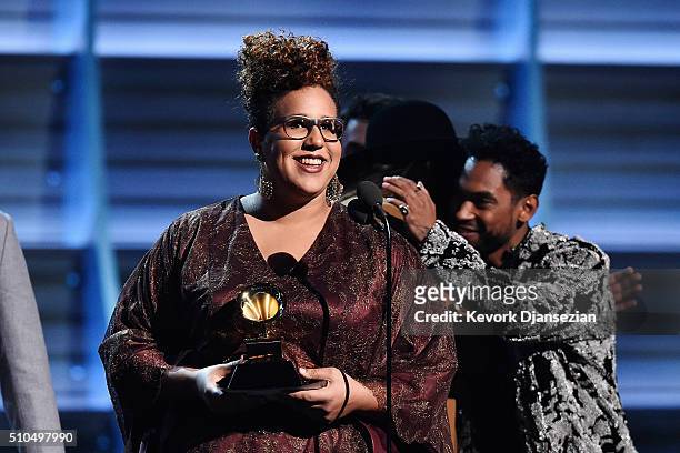 Singer Brittany Howard of Alabama Shakes accepts the award for Best Rock Performance for "Don't Wanna Fight" onstage during The 58th GRAMMY Awards at...