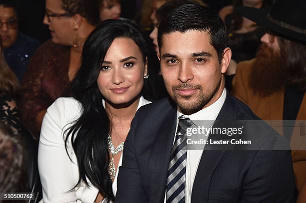 Singer Demi Lovato and actor Wilmer Valderrama attend The 58th GRAMMY Awards at Staples Center on February 15, 2016 in Los Angeles, California.