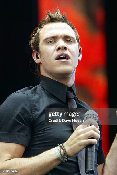 Singer Will Young performs on stage at "95.8 Capital FM's Party In The Park For The Prince's Trust" on July 11, 2004 at Hyde Park, in London.