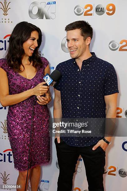 Host Viviana Vigil and Actor Nick Jandl attends Red Carpet Viewing Party at The Grove, Presented By Citi and OK! TV at The Grove on February 15, 2016...