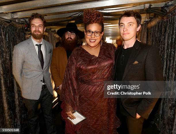 Musicians Steve Johnson, Zac Cockrell, Brittany Howard, and Heath Fogg of Alabama Shakes attend The 58th GRAMMY Awards at Staples Center on February...