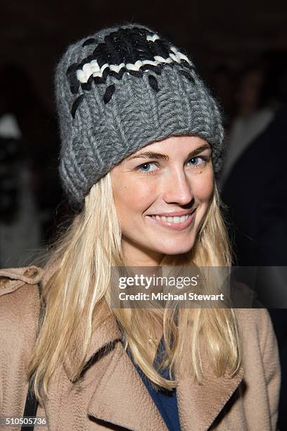 Amanda Hearst attends the Maiyet fashion show during Fall 2016 New York Fashion Week at Cedar Lake on February 15, 2016 in New York City.