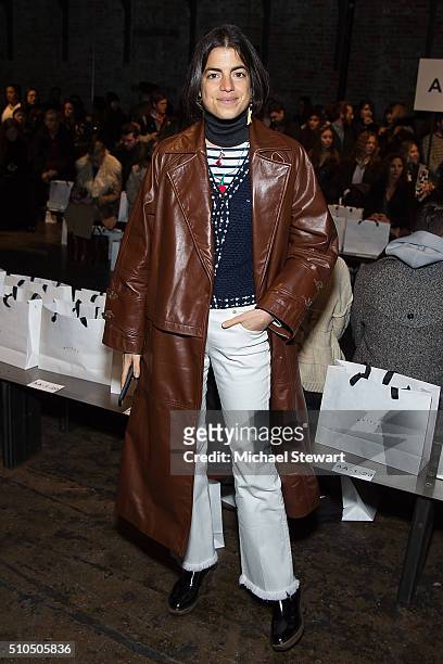 Leandra Medine attends the Maiyet fashion show during Fall 2016 New York Fashion Week at Cedar Lake on February 15, 2016 in New York City.