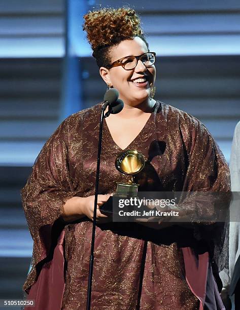 Singer Brittany Howard of Alabama Shakes accepts the award for Best Rock Performance for "Don't Wanna Fight" onstage during The 58th GRAMMY Awards at...