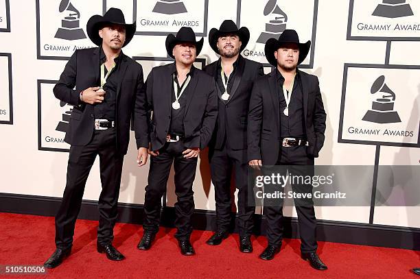 Members of La Maquinaria Nortena attends The 58th GRAMMY Awards at Staples Center on February 15, 2016 in Los Angeles, California.