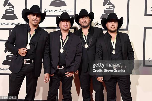 Members of La Maquinaria Nortena attends The 58th GRAMMY Awards at Staples Center on February 15, 2016 in Los Angeles, California.