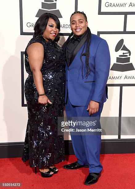 Musician Jamison Ross and guest attend The 58th GRAMMY Awards at Staples Center on February 15, 2016 in Los Angeles, California.