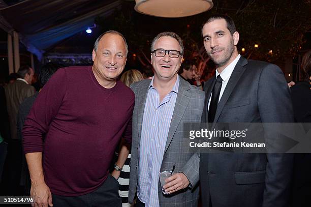 Jeff Kravitz, Jason Weinstock and Marc Allen attend Red Light Management 2016 Grammy After Party presented by Citi at Mondrian Hotel on February 15,...