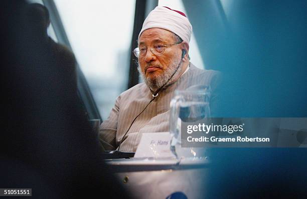 Controversial Muslim cleric Sheikh Yusuf Al-Qaradawi attends the "A woman's right to choose" conference on July 12, 2004 in London. The conference,...