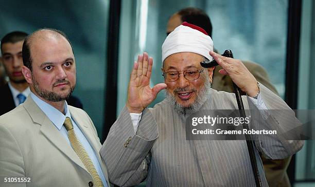 Controversial Muslim cleric Sheikh Yusuf Al-Qaradawi attends the "A woman's right to choose" conference on July 12, 2004 in London. The conference,...