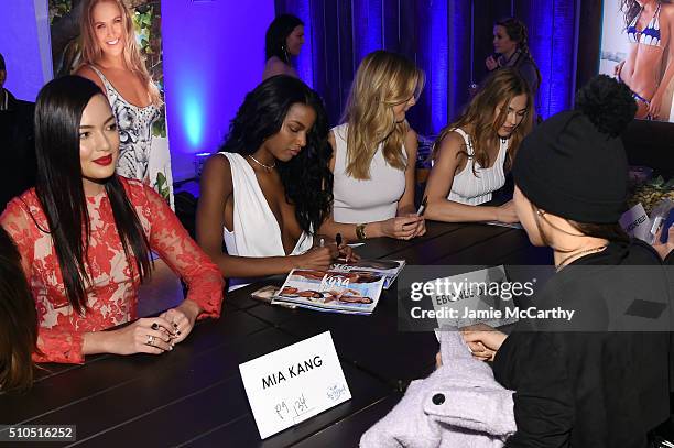 Models Mia Kang, Ebonee Davis, Megan Williams and Caroline Kelley signs autographs at the Sports Illustrated Swimsuit 2016 - Swim City at the Altman...