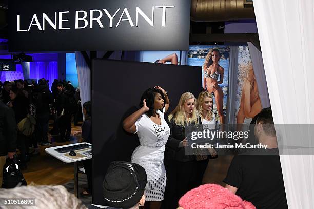 Guests participate in the Lane Bryant experience at the Sports Illustrated Swimsuit 2016 - Swim City at the Altman Building on February 15, 2016 in...