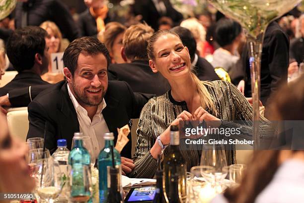 Michi Beier and his girlfriend Sarah Brandner during the Cinema For Peace Gala 2016 during the 66th Berlinale International Film Festival on February...