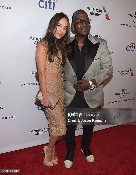 Television perosnality Randy Jackson and guest attend Universal Music Group 2016 Grammy After Party presented by American Airlines and Citi at The...