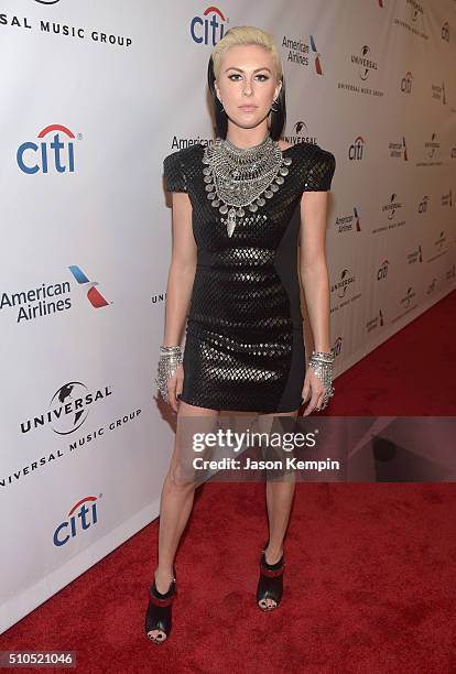 Musician Sarah Barthel of Phantogram attends Universal Music Group 2016 Grammy After Party presented by American Airlines and Citi at The Theatre at...