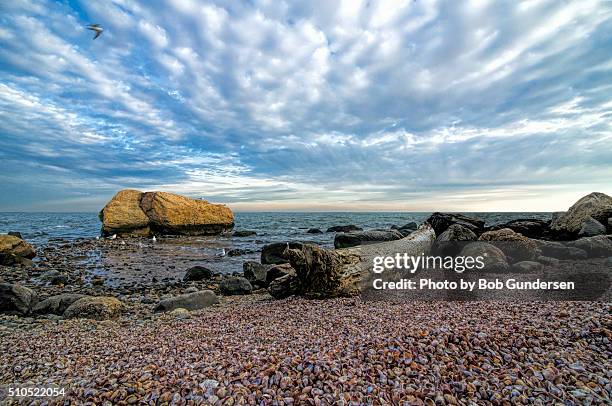 clouds over meigs point beach - connecticut landscape stock pictures, royalty-free photos & images