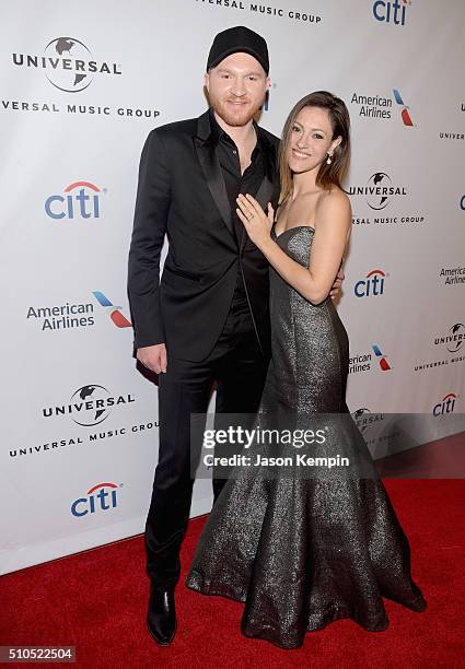 Singger Eric Paslay and Natale Harker attend Universal Music Group 2016 Grammy After Party presented by American Airlines and Citi at The Theatre at...