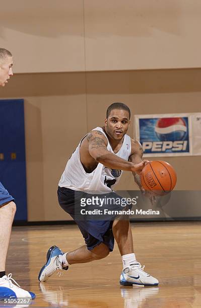 Jameer Nelson of the the Orlando Magic passes the ball against the Washington Wizards during the Pepsi Pro Summer League game at the RDV Sportsplex...