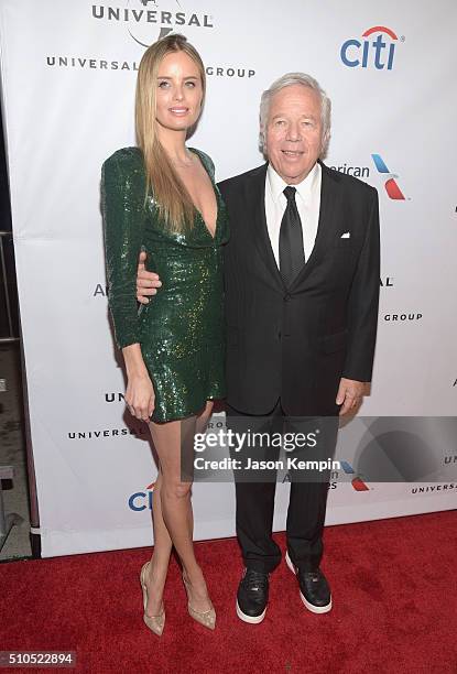 Actress Ricki Noel Lander and New England Patriots Owner and CEO Robert Kraft attend Universal Music Group 2016 Grammy After Party presented by...