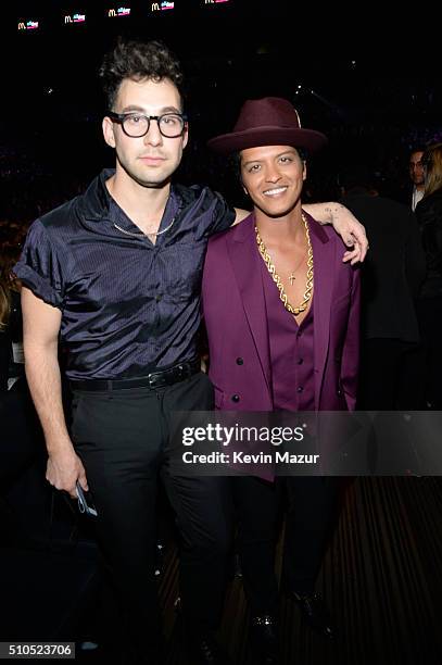 Musician and producer Jack Antonoff and Recording artist Bruno Mars attend The 58th GRAMMY Awards at Staples Center on February 15, 2016 in Los...