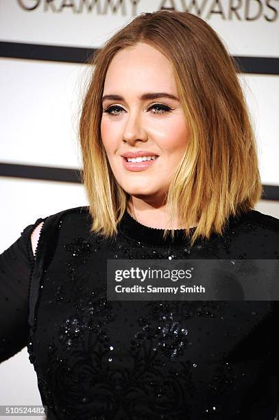 Adele attends the 58th GRAMMY Awards at Staples Center February 15, 2016 in Los Angeles, California.