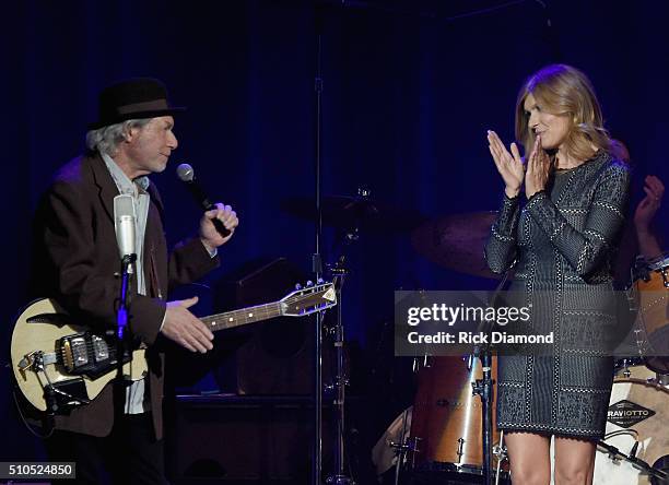 Band Leader/Singer/Songwriter Buddy Miller and Host Connie Britton attend "Nashville for Africa" a benefit for the African Children's Choir at the...