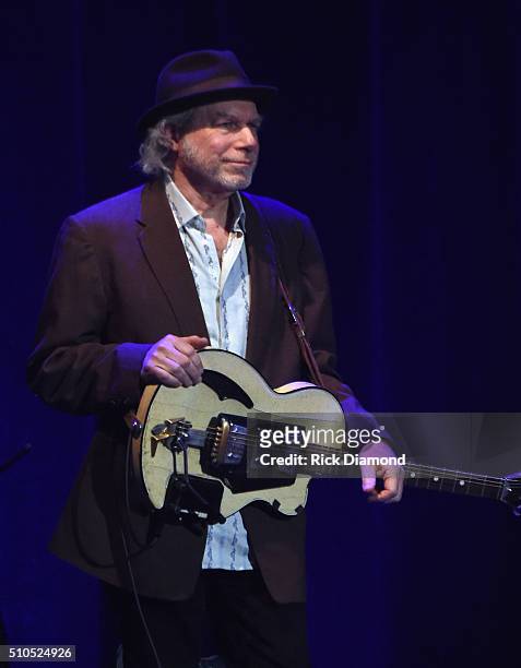 Band Leader/Singer/Songwriter Buddy Miller performs during "Nashville for Africa" a benefit for the African Children's Choir at the Ryman Auditorium...