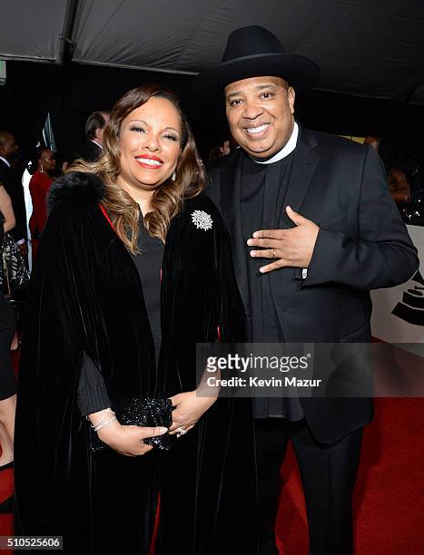 Rev. Run and Justine Simmons attend The 58th GRAMMY Awards at Staples Center on February 15, 2016 in Los Angeles, California.