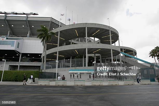 General external views of Pro Player Stadium on July 4, 2004 in Miami, Florida.
