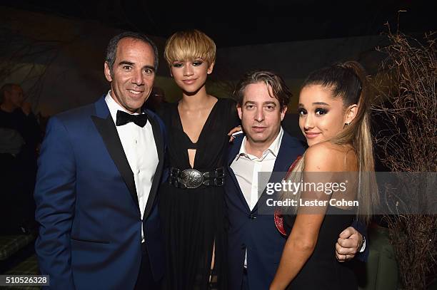 Founder Republic Records Monte Lipman, actress/singer Zendaya, EVP Republic Records Charlie Walk and singer-songwriter Ariana Grande attend Universal...