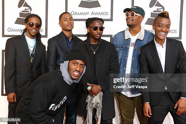 Members of music group The Internet attend The 58th GRAMMY Awards at Staples Center on February 15, 2016 in Los Angeles, California.