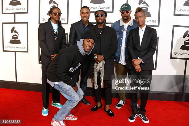 Members of music group The Internet attend The 58th GRAMMY Awards at Staples Center on February 15, 2016 in Los Angeles, California.