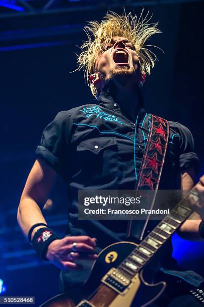 Benn Wells of Black Stone Cherry Perform on February 15, 2016 in Milan, Italy.