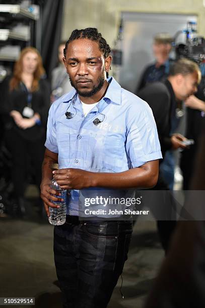 Rapper Kendrick Lamar attends The 58th GRAMMY Awards at Staples Center on February 15, 2016 in Los Angeles, California.