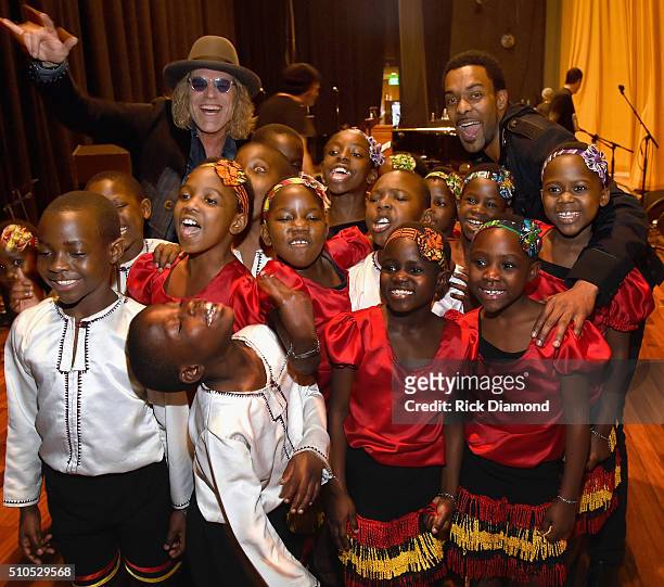 African Children's Choir with Big Kenny and Singer/Songwriter Damien Horne backstage during "Nashville for Africa" to benefit the African Chidlren's...