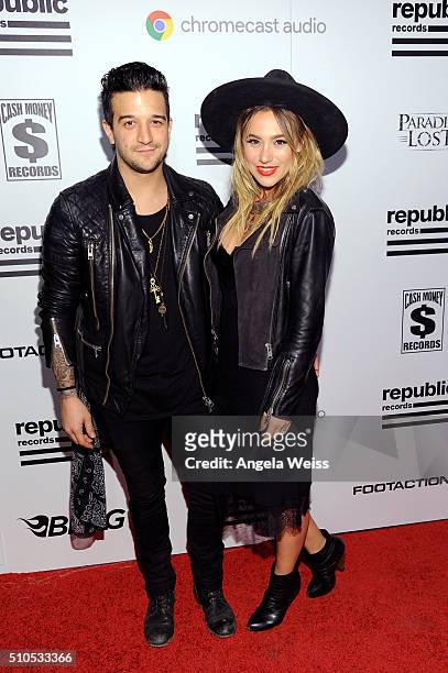 Singers Mark Ballas and BC Jean attends the Republic Records Grammy Celebration presented by Chromecast Audio at Hyde Sunset Kitchen & Cocktail on...