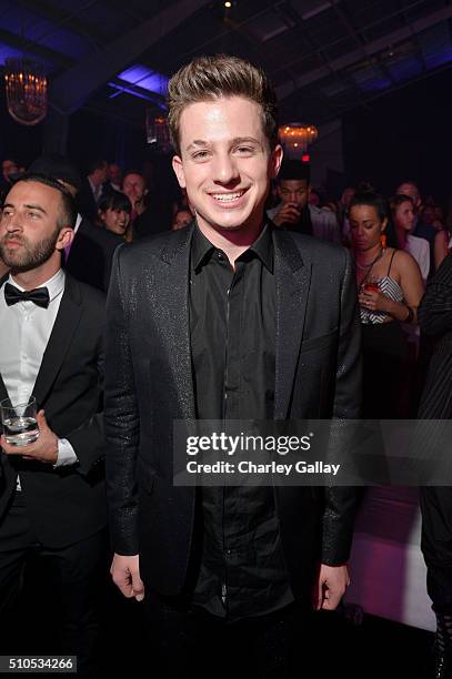 Singer Charlie Puth attends Warner Music Groups' annual Grammy celebration at Milk Studios Los Angeles on February 15, 2016 in Los Angeles,...