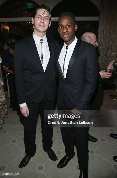 Musician Austin Jenkins and recording artist Leon Bridges attend Sony Music Entertainment 2016 Post-Grammy Reception at Hotel Bel Air on February 15,...