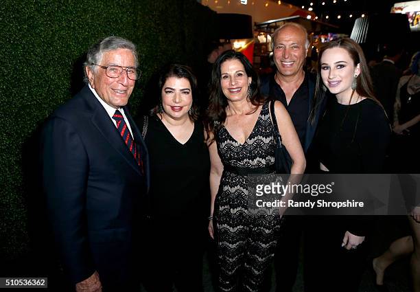 Recording artist Tony Bennett , Executive Vice President, Universal Music Group Michelle Anthony and guests attend the Republic Records Grammy...
