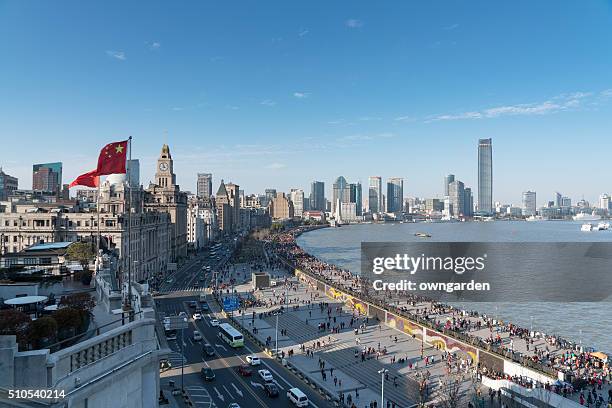 a holiday in shanghai bund - shanghai french concession stock pictures, royalty-free photos & images